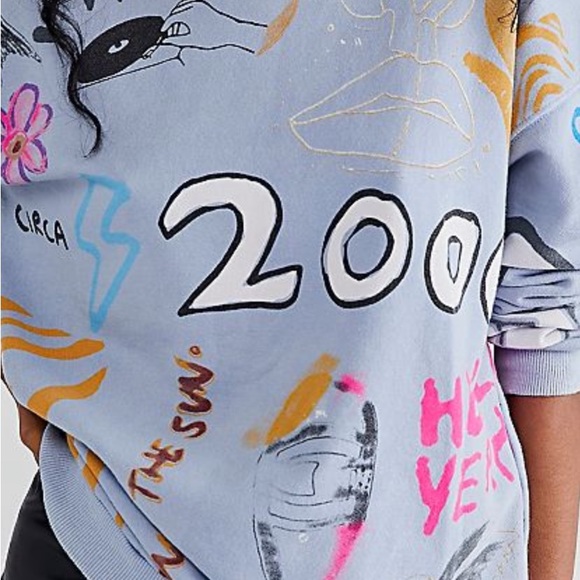 FINAL⬇️ONE TEASPOON FOR FREE PEOPLE HAND PAINTED SWEATSHIRT - Picture 3 of 8